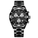 OCHSTIN 6113 Men Solid Essence Steel Band Watch Calendar Multi Function Business Watch(Black)