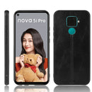 For Huawei Nova 5i Pro / Nova 5z Shockproof Sewing Cow Pattern Skin PC + PU + TPU Case(Black)