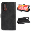 For Huawei Nova 6 Double Buckle Crazy Horse Business Mobile Phone Holster with Card Wallet Bracket Function(Black)