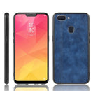 For Oppo Realme 2 Shockproof Sewing Cow Pattern Skin PC + PU + TPU Case(Blue)