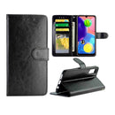 For Galaxy A70S/A70 Crazy Horse Texture Leather Horizontal Flip Protective Case with Holder & Card Slots & Wallet & Photo Frame(Black)