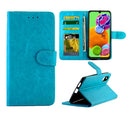 For Galaxy A90 5G Crazy Horse Texture Leather Horizontal Flip Protective Case with Holder & Card Slots & Wallet & Photo Frame(Baby Blue)