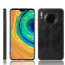 For Huawei Mate 30 Shockproof Sewing Cow Pattern Skin PC + PU + TPU Case(Black)