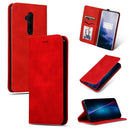 For OnePlus 7T Pro Retro Skin Feel Business Magnetic Horizontal Flip Leather Case(Red)