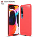 For Xiaomi Mi 10 / 10 Pro Brushed Texture Carbon Fiber TPU Case(Red)