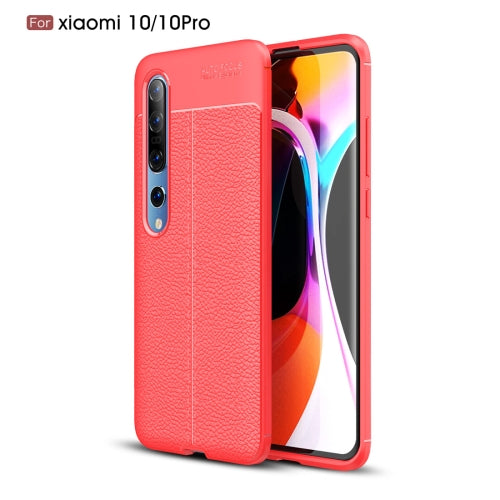 For Xiaomi Mi 10 / 10 Pro Litchi Texture TPU Shockproof Case(Red)