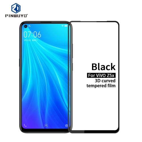 For Vivo Z5x PINWUYO 9H 3D Curved Full Screen Explosion-proof Tempered Glass Film(Black)