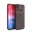 For Galaxy A70e Carbon Fiber Texture Shockproof TPU Case(Brown)