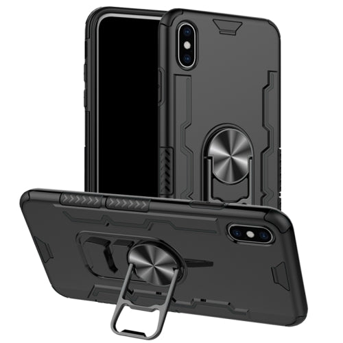 For iPhone XS Max Shockproof PC + TPU Protective Case with Beer Opener & Car Holder(Black)