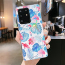 For Galaxy S20 Ultra Colorful Laser Flower Series IMD TPU Mobile Phone Case(Monstera KL3)