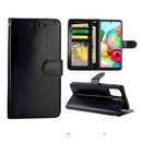 For Galaxy A71 Crazy Horse Texture Leather Horizontal Flip Protective Case with Holder & Card Slots & Wallet & Photo Frame(Black)