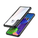 For Galaxy A21 Transparent PC + TPU Full Coverage Shockproof Protective Case(Black)