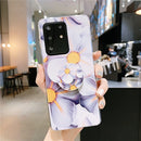 For Galaxy A51 Smooth Flower Series IMD TPU Case with Folding Holder(Qiuying KH1)