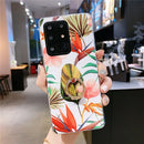 For Galaxy S20 Ultra Smooth Flower Series IMD TPU Case with Ring Rhinestones Holder(Strelitzia KR5)