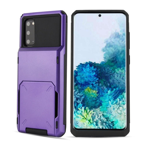 For Galaxy S20 Ultra Drop & Shockproof TPU+PC Case with Card Slot(Purple)