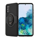 For Galaxy S20 Dual Layer TPU+PC Hybrid Armor Shockproof Case with 360 Degree Rotating Metal Ring Holder(Black)