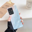 For Galaxy A51 TPU Smooth Marbled IMD Mobile Phone Case(Blue F7)
