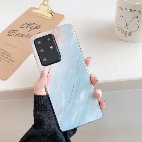 For Galaxy A51 TPU Smooth Marbled IMD Mobile Phone Case(Blue F7)
