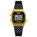 SKMEI 1345B Fashionable Outdoor Sports Watch Multi Function Electronic Men Watch Steel Band Watch(Black)