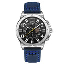 Ochstin 6122 Multi Function Quartz Watch Sports Luminous Waterproof Watch Calendar Leather Men Watch(Blue)