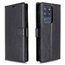 For Galaxy S20 Ultra Crazy Horse Texture Horizontal Flip Leather Case with Holder & Card Slots & Wallet & Photo Frame(Black)