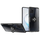 For Galaxy A81 Shockproof Transparent TPU + Acrylic Protective Case with Ring Holder(Black)