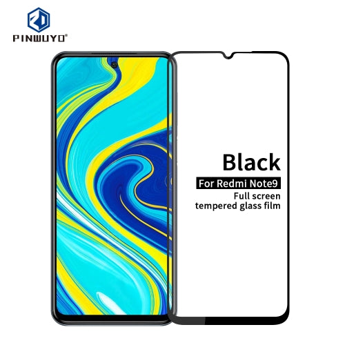 For Xiaomi Redmi Note9 PINWUYO 9H 2.5D Full Screen Tempered Glass Film(Black)