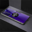For Huawei Nova 7 Shockproof Transparent TPU + Acrylic Protective Case with Ring Holder(Black)