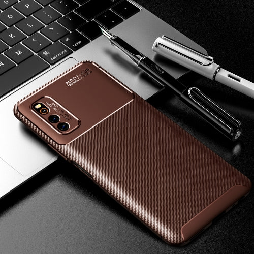 For vivo iQOO Neo3 5G Carbon Fiber Texture Shockproof TPU Case(Brown)