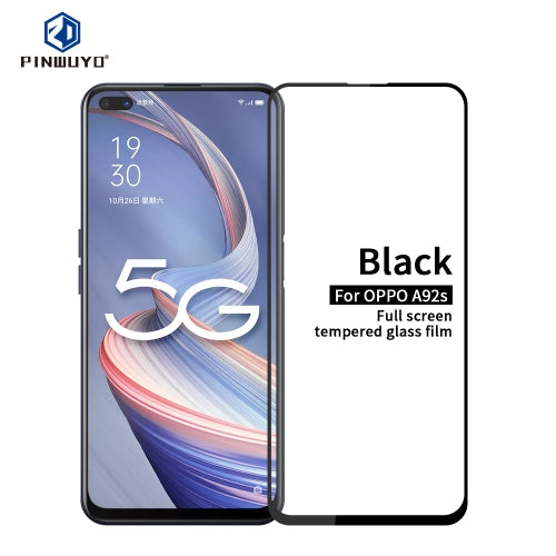 For OPPO A92s PINWUYO 9H 2.5D Full Screen Tempered Glass Film(Black)