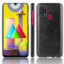 For Galaxy M31 Shockproof Litchi Texture PC + PU Case(Black)