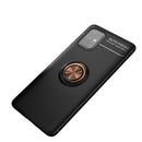 For Galaxy A71 5G Metal Ring Holder 360 Degree Rotating TPU Case(Black+Rose Gold)