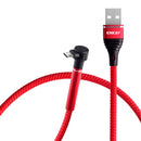 ENKAY ENK-CB305 2.4A USB to Micro USB Cloth Texture Round Cable Data Transfer Charging Cable with Holder Function, Length: 1m(Red)