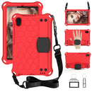 For Galaxy Tab A 8.4(2020) T307 Honeycomb Design EVA + PC Material Four Corner Anti Falling Flat Protective Shell With Strap(Red+Black)