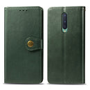 For OnePlus 8 Retro Solid Color Leather Buckle Phone Case with Lanyard & Photo Frame & Card Slot & Wallet & Stand Function(Green)