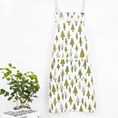 Cartoon Animals Plants Pattern Cotton Linen Sleeveless Kitchen Apron(Little Tree)