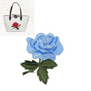 10 PCS Rose Series Embroidery Stickers DIY Dress Cheongsam Patch Stickers(Blue)