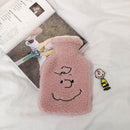Portable Hot Water Bottle Water Filling Hand Warmer(Pink Dog)