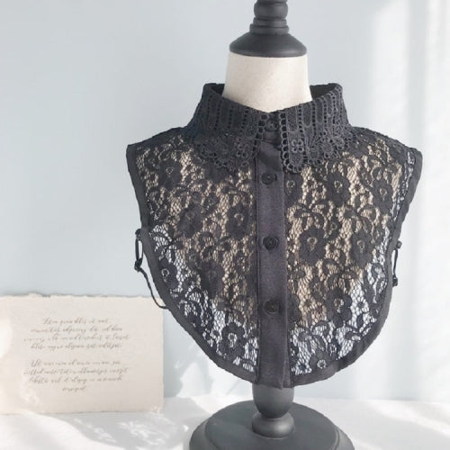 Black Women Autumn and Winter Lace Wild Fake Collar Shirt Decoration Collar, Style:C