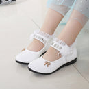 Rose Flower Princess Party Shoes Flat Casual Leather Kids Shoes, Size:36(White)