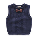Spring and Autumn Children Knitting Thick Needle Bow-knot Sweater Vest, Height:110cm(Royal Blue)