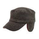 OUTFLY Winter Windproof and Warm Corduroy Bomber Hats, Hat Size:S (54-56cm)(Coffee)