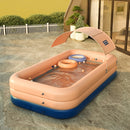PVC Shade Wireless Automatic Inflatable Swimming Pool Household Children Swimming Pool Large Outdoor Plastic Pool with Shed, Size:2.1m(Pink)