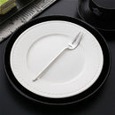 Stainless Steel V-shaped Wall Hanging Design Simple Coffee Spoon Fork Creative Long Handle Stirring Tableware, Style:Fork, Color:Steel Color