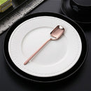 Stainless Steel V-shaped Wall Hanging Design Simple Coffee Spoon Fork Creative Long Handle Stirring Tableware, Style:Spoon, Color:Rose Gold