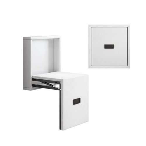 Simple Wooden Folding Wall-mounted Home Footstool Aisle Invisible Shoe Stool(Warm White)