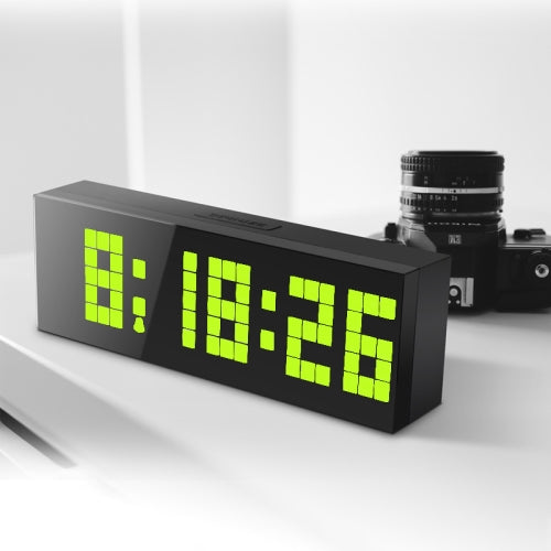 Digital Electronic Alarm Clock Creative LED Desk Clock US Plug, Style:6 Digits 7 Segments(Green Light)