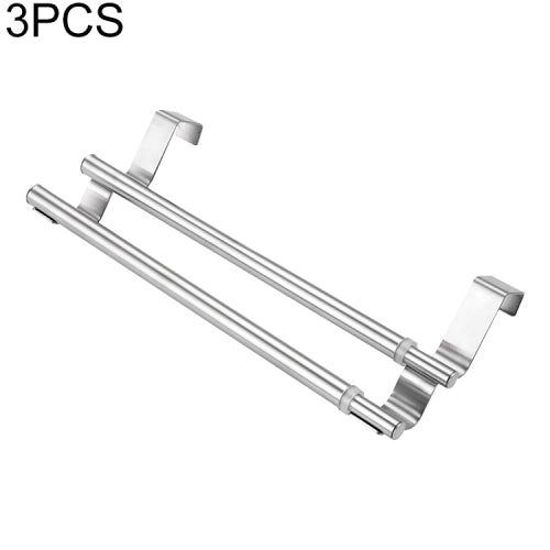 3 PCS Towel Rack Bath Towel Rod Movable Telescopic Bathroom Rack, Style:Horizontal Bar