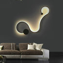 Light Rail Modern Minimalist Living Room Bedroom Bedside Aisle Showroom LED Wall Lamp, Color:Warm Light(B Black)