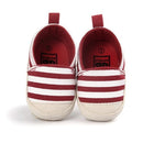 Baby Boy Striped Shoes Lovely Infant First Walkers Soft Sole Toddler Shoes(Red)